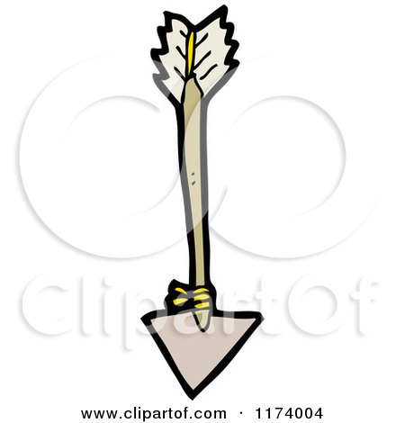 Cartoon of a Wooden Arrow - Royalty Free Vector Clipart by lineartestpilot