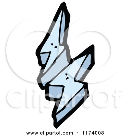 Cartoon of a Blue Lightning Bolt - Royalty Free Vector Clipart by lineartestpilot
