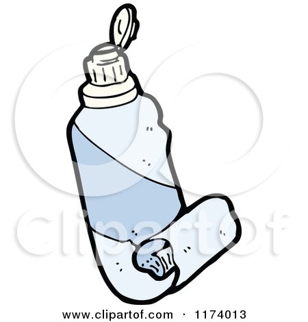 Cartoon of a Blue Toothpaste Tube - Royalty Free Vector Clipart by lineartestpilot