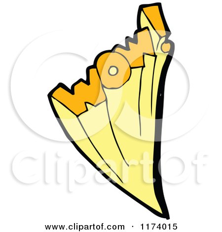 Cartoon of a Yellow and Orange Swooshing WOW - Royalty Free Vector Clipart by lineartestpilot