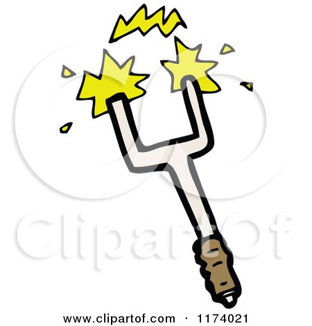Cartoon of an Electrical Prong - Royalty Free Vector Clipart by lineartestpilot