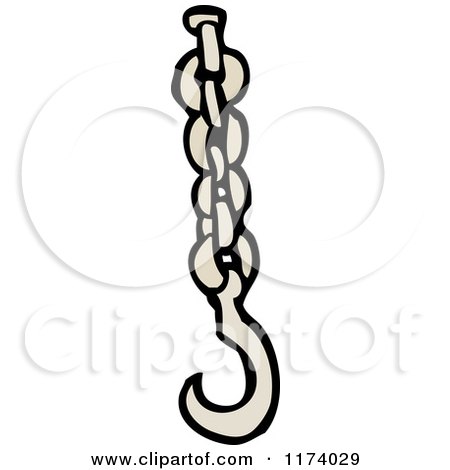 Cartoon of a Hook on a Chain - Royalty Free Vector Clipart by lineartestpilot
