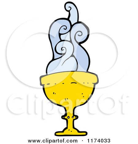 Cartoon of a Goblet and Steam - Royalty Free Vector Clipart by lineartestpilot