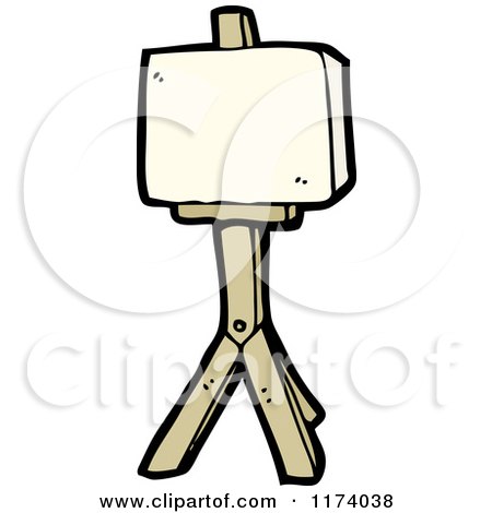 Cartoon of a Canvas on an Easel - Royalty Free Vector Clipart by lineartestpilot