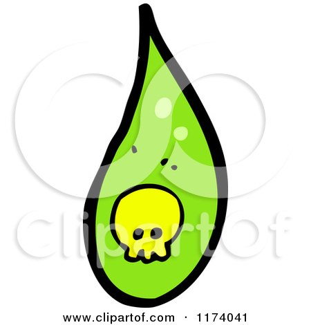 Cartoon of a Skull in a Slime Droplet 2 - Royalty Free Vector Clipart by lineartestpilot