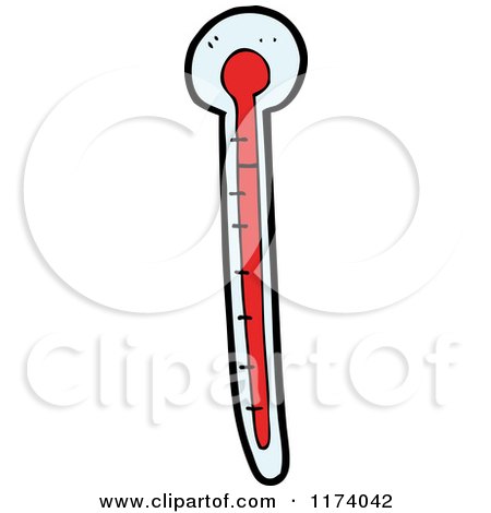 Cartoon of a Thermometer - Royalty Free Vector Clipart by lineartestpilot
