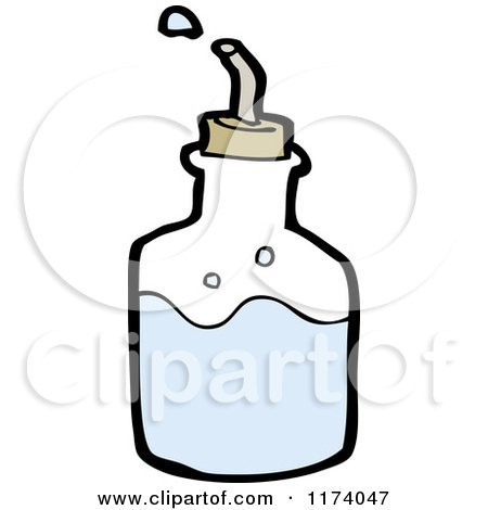 Cartoon of a Kitchen Water Bottle - Royalty Free Vector Clipart by lineartestpilot