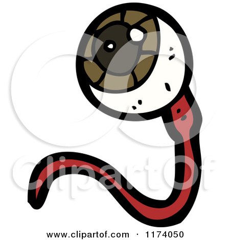 Cartoon of a Vein and Eyeball - Royalty Free Vector Clipart by lineartestpilot