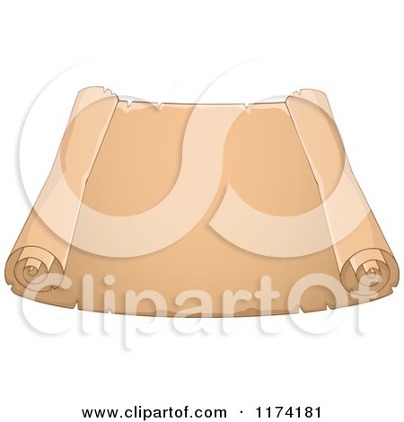 Cartoon of a Open Old Scroll - Royalty Free Vector Clipart by visekart