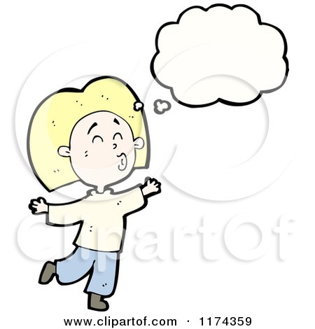 Cartoon of a Blonde Woman Whistling with a Conversation Bubble - Royalty Free Vector Illustration by lineartestpilot