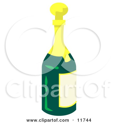 Wine, Champagne or Apple Cider Bottle Clipart Illustration by AtStockIllustration