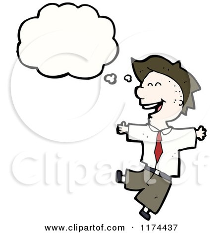 Cartoon of a Man Wearing a Tie with a Conversation Bubble - Royalty Free Vector Illustration by lineartestpilot