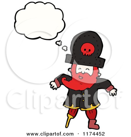 Cartoon of a Pirate with a Conversation Bubble - Royalty Free Vector Illustration by lineartestpilot