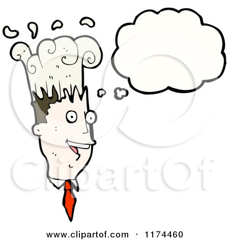 Cartoon of a Man Wearing a Tie with a Conversation Bubble - Royalty Free Vector Illustration by lineartestpilot