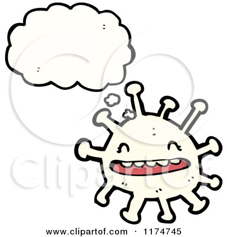 Cartoon of a Monster with a Conversation Bubble - Royalty Free Vector Illustration by lineartestpilot