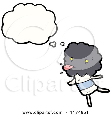 Cartoon of a Cloud with a Body Sticking out It's Tongue and a Conversation Bubble - Royalty Free Vector Illustration by lineartestpilot