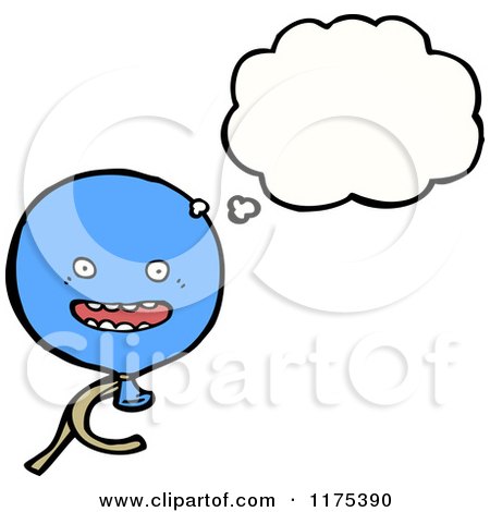 Cartoon of a Blue Balloon with a Conversation Bubble - Royalty Free Vector Illustration by lineartestpilot