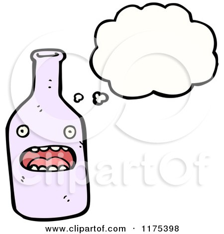 Cartoon of a Lavender Bottle with a Conversation Bubble - Royalty Free Vector Illustration by lineartestpilot