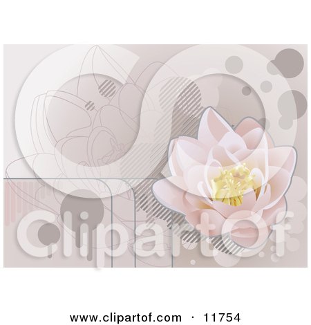 Pale Pink Lotus Waterlily Background Clipart Illustration by AtStockIllustration