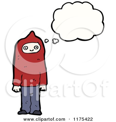 Cartoon of a Boy Wearing a Hoodie with a Conversation Bubble - Royalty Free Vector Illustration by lineartestpilot