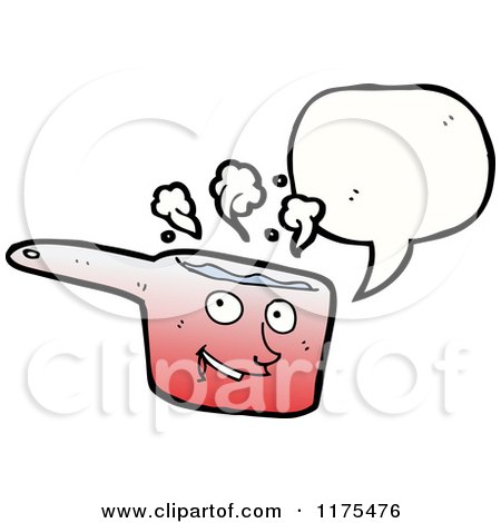 Cartoon of a Pot with a Conversation Bubble - Royalty Free Vector Illustration by lineartestpilot