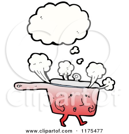 Cartoon of a Pot with a Conversation Bubble - Royalty Free Vector Illustration by lineartestpilot