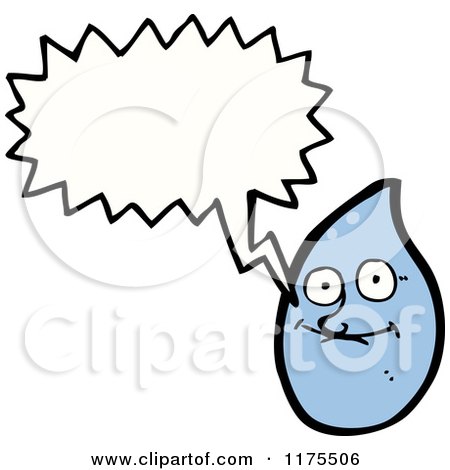 Cartoon of a Drop of Water with a Conversation Bubble - Royalty Free Vector Illustration by lineartestpilot
