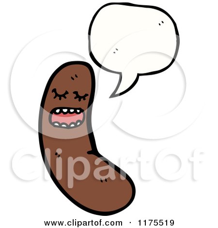 Cartoon of a Sausage with a Conversation Bubble - Royalty Free Vector Illustration by lineartestpilot