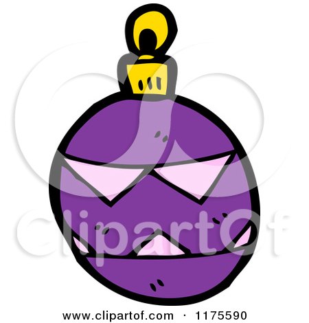 Cartoon of a Purple Christmas Ornament - Royalty Free Vector Illustration by lineartestpilot