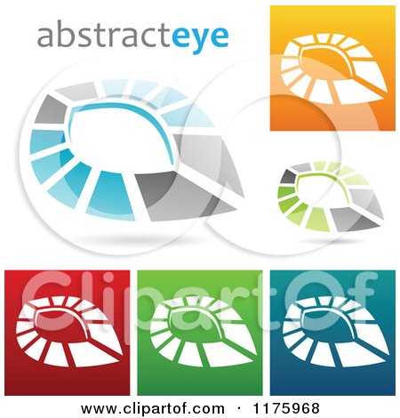 Clipart of Abstract Eye Icon Designs - Royalty Free Vector Illustration by cidepix