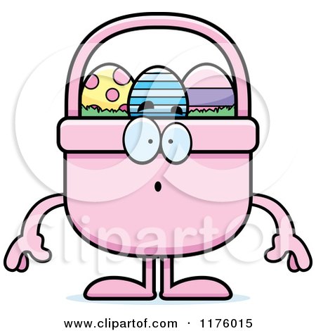 Cartoon of a Surprised Easter Basket Mascot - Royalty Free Vector Clipart by Cory Thoman