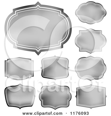 Clipart of Silver Frames and Labels - Royalty Free Vector Illustration by BestVector