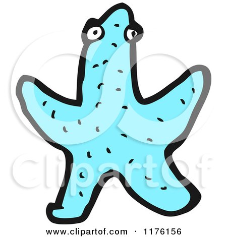 Cartoon of an Aquamarine Starfish - Royalty Free Vector Illustration by lineartestpilot