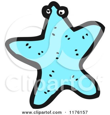 Cartoon of an Aquamarine Starfish - Royalty Free Vector Illustration by lineartestpilot