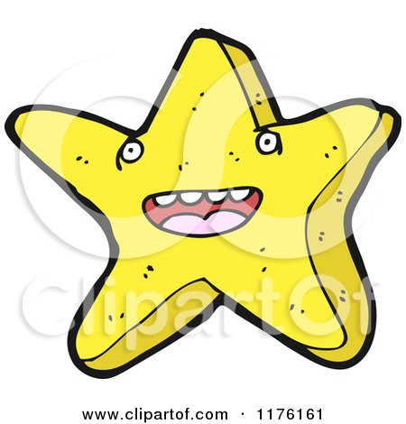 Cartoon of a Yellow Starfish - Royalty Free Vector Illustration by lineartestpilot