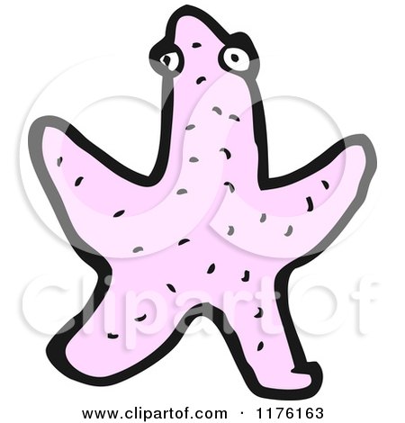 Cartoon of a Lavender Starfish - Royalty Free Vector Illustration by lineartestpilot