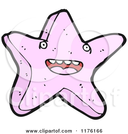 Cartoon of a Lavender Starfish - Royalty Free Vector Illustration by lineartestpilot