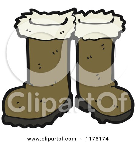 Cartoon of a Pair of Brown Boots - Royalty Free Vector Illustration by lineartestpilot
