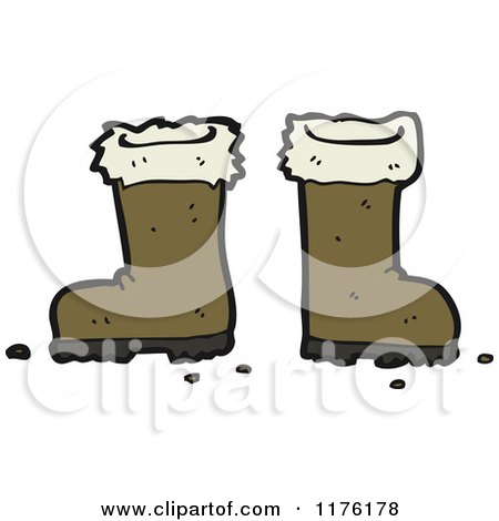 Cartoon of a Pair of Brown Boots - Royalty Free Vector Illustration by lineartestpilot