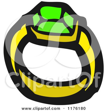 Cartoon of an Emerald Ring - Royalty Free Vector Illustration by lineartestpilot