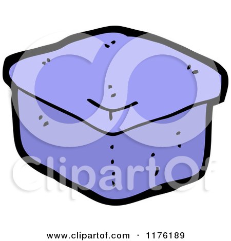 Cartoon of a Blue Box or Container - Royalty Free Vector Illustration by lineartestpilot