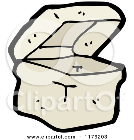 Cartoon of an Open Gray Box or Container - Royalty Free Vector Illustration by lineartestpilot