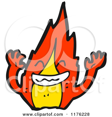 Cartoon of a Flame - Royalty Free Vector Illustration by lineartestpilot