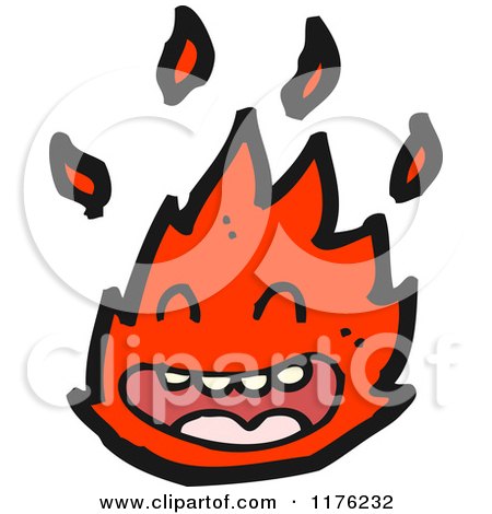 Cartoon of Red Fire - Royalty Free Vector Illustration by lineartestpilot