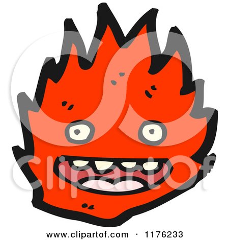Cartoon of a Red Flame - Royalty Free Vector Illustration by lineartestpilot