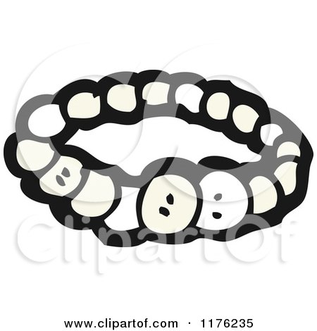 Cartoon of a Pearl Bracelet - Royalty Free Vector Illustration by lineartestpilot