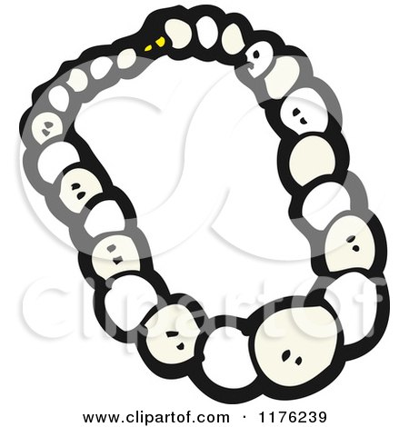 Cartoon of a Pearl Necklace - Royalty Free Vector Illustration by lineartestpilot