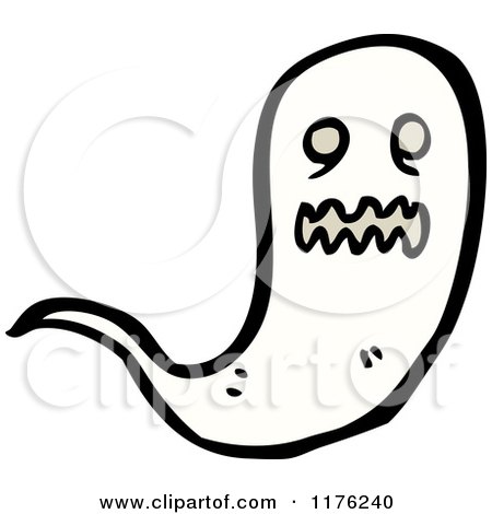 Cartoon of a Scary Ghost - Royalty Free Vector Illustration by lineartestpilot
