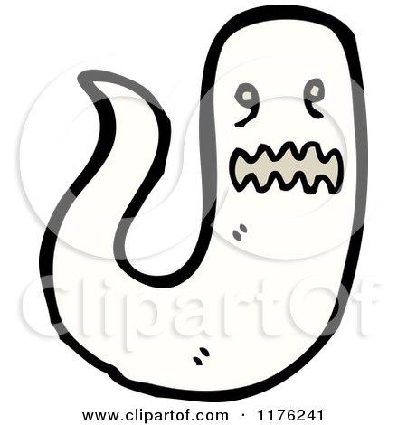 Cartoon of a Scary Ghost - Royalty Free Vector Illustration by lineartestpilot