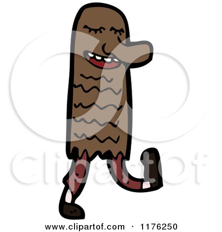 Cartoon of a Brown Monster - Royalty Free Vector Illustration by lineartestpilot